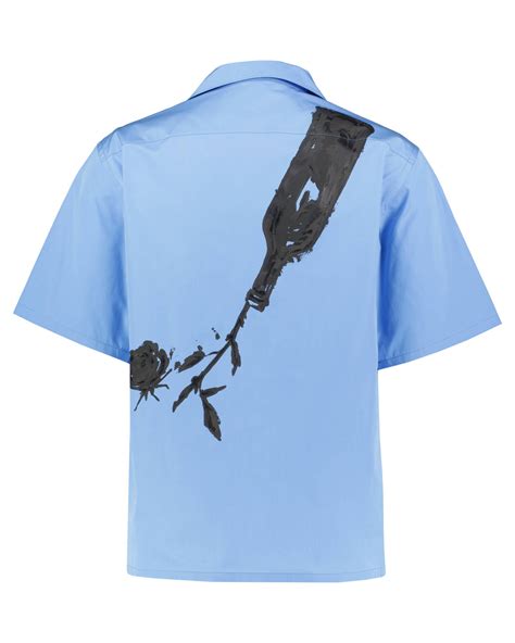prada hemd weiß blau